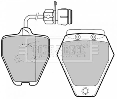BORG & BECK Комплект тормозных колодок, дисковый тормоз BBP1577